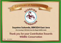 SCORPION Appreciates BKSDA East Java for Seizure of Thousands of Birds from East Java Port (December 24, 2015)